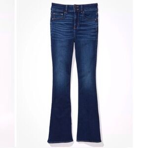 AE Artist Flare 10 XLong Jeans American Eagle Tall 8 Dark Denim Stretch Extra Hi